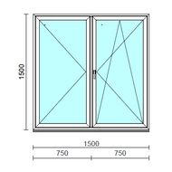 VSZ Ny-Bny ablak.  150x150 cm (Rendelhető méretek: szélesség 145-154 cm, magasság 145-154 cm.)  New Balance 85 profilból