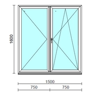 VSZ Ny-Bny ablak.  150x160 cm (Rendelhető méretek: szélesség 145-154 cm, magasság 155-164 cm.) Deluxe A85 profilból