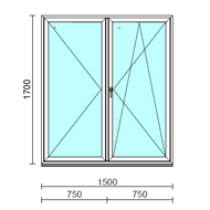 VSZ Ny-Bny ablak.  150x170 cm (Rendelhető méretek: szélesség 145-154 cm, magasság 165-174 cm.) Deluxe A85 profilból