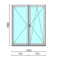 VSZ Ny-Bny ablak.  150x180 cm (Rendelhető méretek: szélesség 145-154 cm, magasság 175-184 cm.)  New Balance 85 profilból