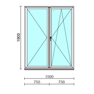 VSZ Ny-Bny ablak.  150x190 cm (Rendelhető méretek: szélesség 145-154 cm, magasság 185-190 cm.)  New Balance 85 profilból