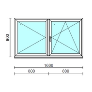 VSZ Ny-Bny ablak.  160x 90 cm (Rendelhető méretek: szélesség 155-164 cm, magasság 90-94 cm.) Deluxe A85 profilból
