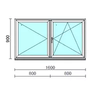 VSZ Ny-Bny ablak.  160x 90 cm (Rendelhető méretek: szélesség 155-164 cm, magasság 90-94 cm.)   Green 76 profilból