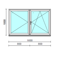 VSZ Ny-Bny ablak.  160x100 cm (Rendelhető méretek: szélesség 155-164 cm, magasság 95-104 cm.)   Green 76 profilból