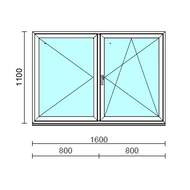 VSZ Ny-Bny ablak.  160x110 cm (Rendelhető méretek: szélesség 155-164 cm, magasság 105-114 cm.) Deluxe A85 profilból