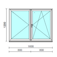 VSZ Ny-Bny ablak.  160x120 cm (Rendelhető méretek: szélesség 155-164 cm, magasság 115-124 cm.)   Green 76 profilból