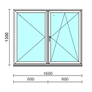 VSZ Ny-Bny ablak.  160x130 cm (Rendelhető méretek: szélesség 155-164 cm, magasság 125-134 cm.) Deluxe A85 profilból