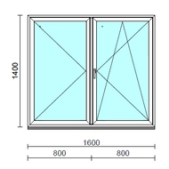 VSZ Ny-Bny ablak.  160x140 cm (Rendelhető méretek: szélesség 155-164 cm, magasság 135-144 cm.)   Green 76 profilból