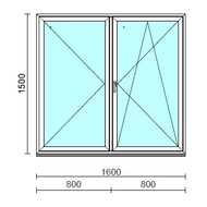 VSZ Ny-Bny ablak.  160x150 cm (Rendelhető méretek: szélesség 155-164 cm, magasság 145-154 cm.)   Green 76 profilból