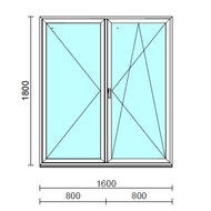 VSZ Ny-Bny ablak.  160x180 cm (Rendelhető méretek: szélesség 155-164 cm, magasság 175-184 cm.) Deluxe A85 profilból
