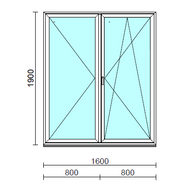 VSZ Ny-Bny ablak.  160x190 cm (Rendelhető méretek: szélesség 155-164 cm, magasság 185-190 cm.) Deluxe A85 profilból
