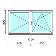 VSZ Ny-Bny ablak.  170x 90 cm (Rendelhető méretek: szélesség 165-174 cm, magasság 90-94 cm.)   Green 76 profilból