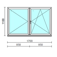 VSZ Ny-Bny ablak.  170x110 cm (Rendelhető méretek: szélesség 165-174 cm, magasság 105-114 cm.) Deluxe A85 profilból