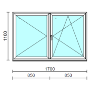 VSZ Ny-Bny ablak.  170x110 cm (Rendelhető méretek: szélesség 165-174 cm, magasság 105-114 cm.)   Green 76 profilból