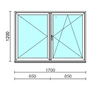 VSZ Ny-Bny ablak.  170x120 cm (Rendelhető méretek: szélesség 165-174 cm, magasság 115-124 cm.)  New Balance 85 profilból