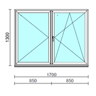 VSZ Ny-Bny ablak.  170x130 cm (Rendelhető méretek: szélesség 165-174 cm, magasság 125-134 cm.) Deluxe A85 profilból
