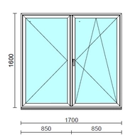 VSZ Ny-Bny ablak.  170x160 cm (Rendelhető méretek: szélesség 165-174 cm, magasság 155-164 cm.)  New Balance 85 profilból