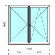 VSZ Ny-Bny ablak.  170x160 cm (Rendelhető méretek: szélesség 165-174 cm, magasság 155-164 cm.) Deluxe A85 profilból