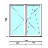 VSZ Ny-Bny ablak.  170x170 cm (Rendelhető méretek: szélesség 165-174 cm, magasság 165-174 cm.) Deluxe A85 profilból