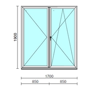 VSZ Ny-Bny ablak.  170x190 cm (Rendelhető méretek: szélesség 165-174 cm, magasság 185-190 cm.)   Green 76 profilból