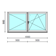 VSZ Ny-Bny ablak.  180x 90 cm (Rendelhető méretek: szélesség 175-180 cm, magasság 90-94 cm.)   Green 76 profilból