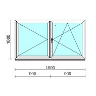 VSZ Ny-Bny ablak.  180x100 cm (Rendelhető méretek: szélesség 175-180 cm, magasság 95-104 cm.)  New Balance 85 profilból
