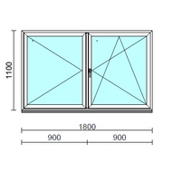 VSZ Ny-Bny ablak.  180x110 cm (Rendelhető méretek: szélesség 175-180 cm, magasság 105-114 cm.)  New Balance 85 profilból