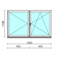 VSZ Ny-Bny ablak.  180x110 cm (Rendelhető méretek: szélesség 175-180 cm, magasság 105-114 cm.)   Green 76 profilból
