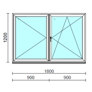 VSZ Ny-Bny ablak.  180x120 cm (Rendelhető méretek: szélesség 175-180 cm, magasság 115-124 cm.)   Green 76 profilból