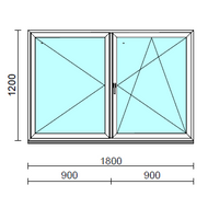 VSZ Ny-Bny ablak.  180x120 cm (Rendelhető méretek: szélesség 175-180 cm, magasság 115-124 cm.) Deluxe A85 profilból