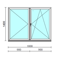 VSZ Ny-Bny ablak.  180x140 cm (Rendelhető méretek: szélesség 175-180 cm, magasság 135-144 cm.)   Green 76 profilból