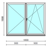 VSZ Ny-Bny ablak.  180x150 cm (Rendelhető méretek: szélesség 175-180 cm, magasság 145-154 cm.)   Green 76 profilból