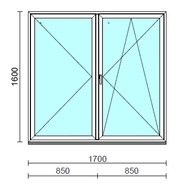VSZ Ny-Bny ablak.  180x160 cm (Rendelhető méretek: szélesség 175-180 cm, magasság 155-164 cm.) Deluxe A85 profilból