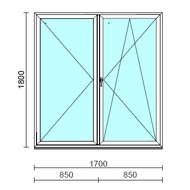 VSZ Ny-Bny ablak.  180x180 cm (Rendelhető méretek: szélesség 175-180 cm, magasság 175-184 cm.) Deluxe A85 profilból