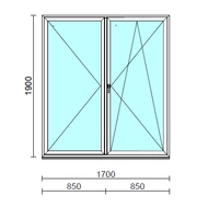 VSZ Ny-Bny ablak.  180x190 cm (Rendelhető méretek: szélesség 175-180 cm, magasság 185-190 cm.) Deluxe A85 profilból