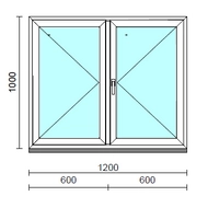 VSZ Ny-Ny ablak.  120x100 cm (Rendelhető méretek: szélesség 120-124 cm, magasság 95-104 cm.)  New Balance 85 profilból