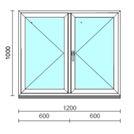 VSZ Ny-Ny ablak.  120x100 cm (Rendelhető méretek: szélesség 120-124 cm, magasság 95-104 cm.) Deluxe A85 profilból