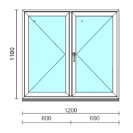 VSZ Ny-Ny ablak.  120x110 cm (Rendelhető méretek: szélesség 120-124 cm, magasság 105-114 cm.) Deluxe A85 profilból