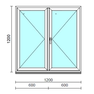 VSZ Ny-Ny ablak.  120x120 cm (Rendelhető méretek: szélesség 120-124 cm, magasság 115-124 cm.)  New Balance 85 profilból