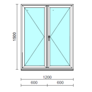VSZ Ny-Ny ablak.  120x150 cm (Rendelhető méretek: szélesség 120-124 cm, magasság 145-154 cm.) Deluxe A85 profilból