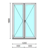 VSZ Ny-Ny ablak.  120x180 cm (Rendelhető méretek: szélesség 120-124 cm, magasság 175-184 cm.)  New Balance 85 profilból