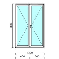 VSZ Ny-Ny ablak.  120x180 cm (Rendelhető méretek: szélesség 120-124 cm, magasság 175-184 cm.) Deluxe A85 profilból