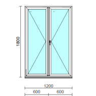 VSZ Ny-Ny ablak.  120x180 cm (Rendelhető méretek: szélesség 120-124 cm, magasság 175-184 cm.) Deluxe A85 profilból