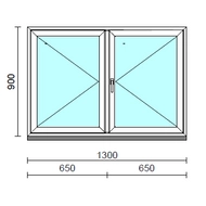 VSZ Ny-Ny ablak.  130x 90 cm (Rendelhető méretek: szélesség 125-134 cm, magasság 90-94 cm.)  New Balance 85 profilból