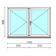 VSZ Ny-Ny ablak.  130x 90 cm (Rendelhető méretek: szélesség 125-134 cm, magasság 90-94 cm.) Deluxe A85 profilból