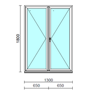 VSZ Ny-Ny ablak.  130x180 cm (Rendelhető méretek: szélesség 125-134 cm, magasság 175-184 cm.) Deluxe A85 profilból