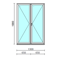 VSZ Ny-Ny ablak.  130x190 cm (Rendelhető méretek: szélesség 125-134 cm, magasság 185-190 cm.) Deluxe A85 profilból