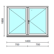 VSZ Ny-Ny ablak.  140x100 cm (Rendelhető méretek: szélesség 135-144 cm, magasság 95-104 cm.) Deluxe A85 profilból