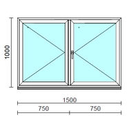 VSZ Ny-Ny ablak.  150x100 cm (Rendelhető méretek: szélesség 145-154 cm, magasság 95-104 cm.)  New Balance 85 profilból