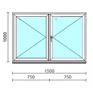 VSZ Ny-Ny ablak.  150x100 cm (Rendelhető méretek: szélesség 145-154 cm, magasság 95-104 cm.) Deluxe A85 profilból